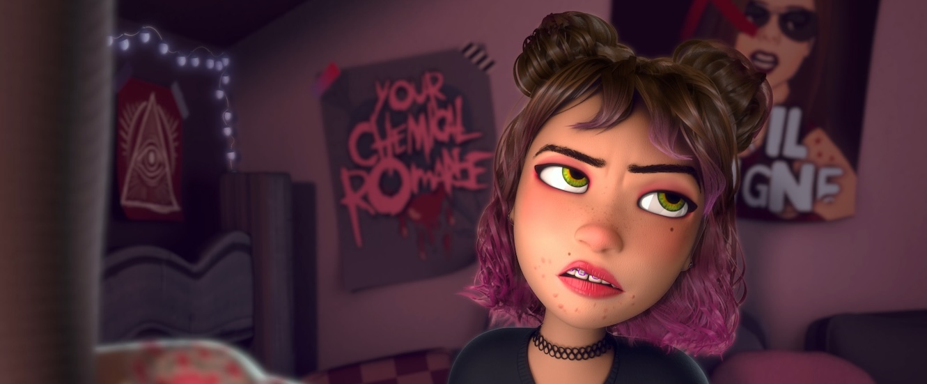 animation still of teenager