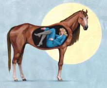 Anniella Pettengill. Anatomy of the HorseGirl, 2024. Gouache.