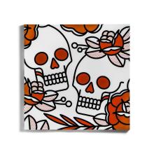 Lisa Champ. 36x36 Skulls, 2021. Aerosol on cradled wood panel. 36 x 36 x 1.5 in.