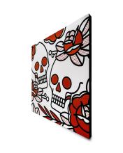 Lisa Champ. 36x36 Skulls, 2021. Aerosol on cradled wood panel. 36 x 36 x 1.5 in.